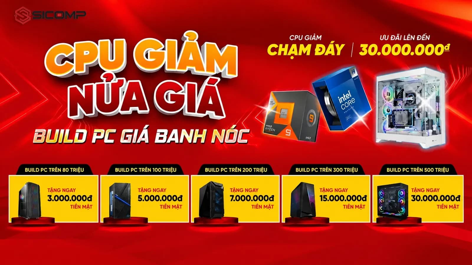 Banner khuyến mãi Sicomp Computer – PC AI, Workstation, Server